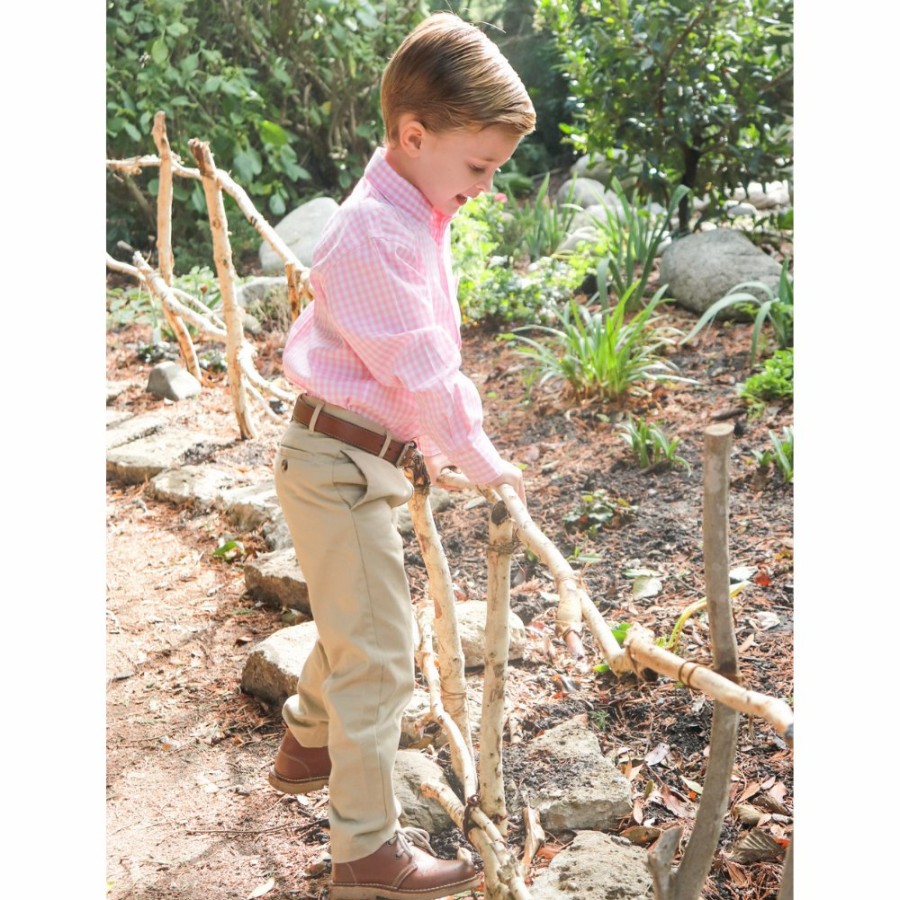 BOYS Icat | Button-Down Pink Soft Checkered Shirt