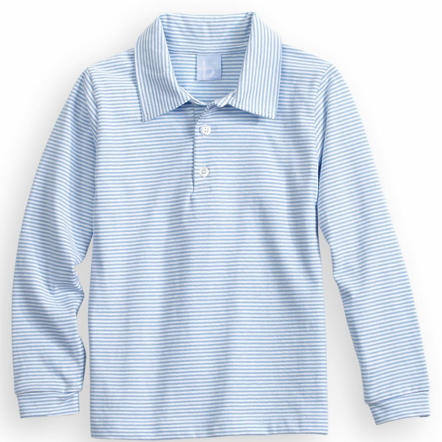 BABY BOYS Misbordados | Striped Polo Tee -- Blue Candy Stripe