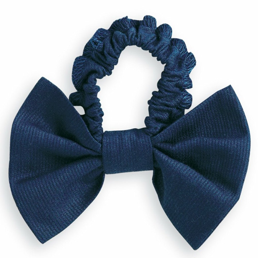 ACCESSORIES Misbordados | Navy Bow Scrunchie