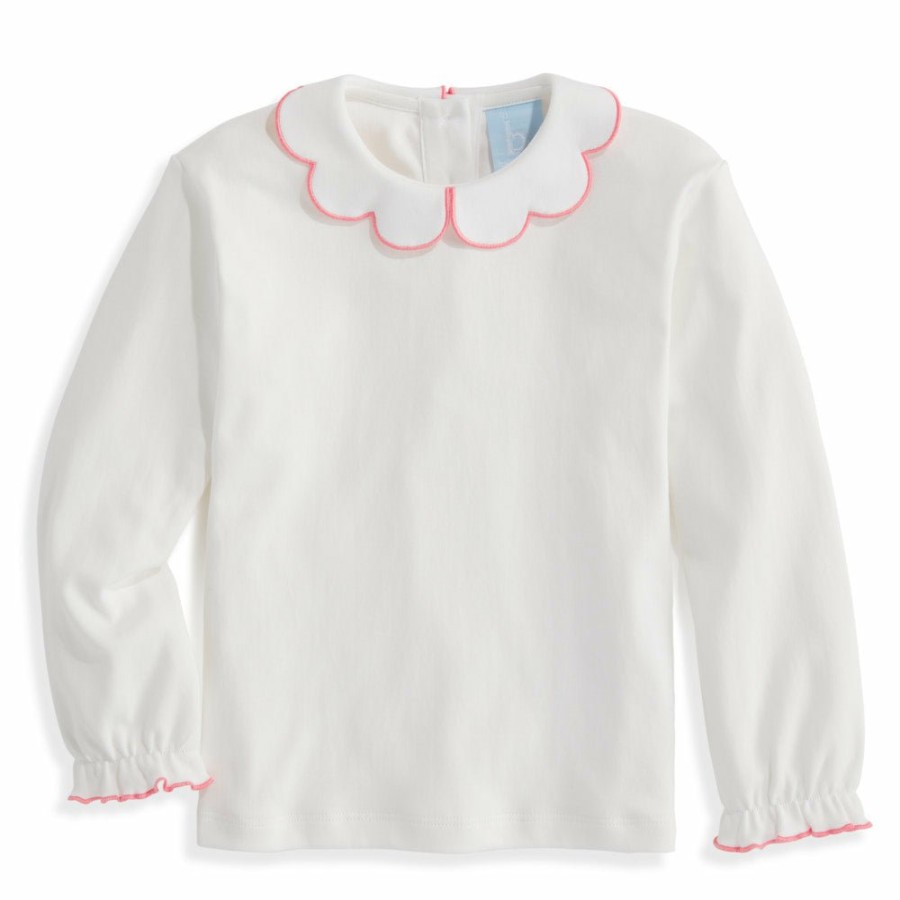 GIRLS Cottonwel | Long Sleeve Pima Scallop Collar Tee