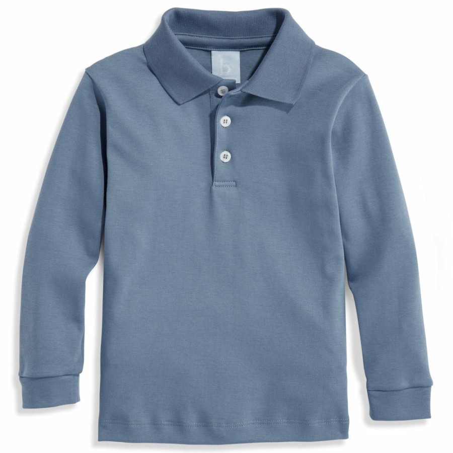 BOYS Cottonwel | Long Sleeve Solid Pima Polo Tee