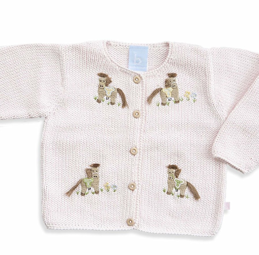 GIRLS Ethnic Fashion | Pink Applique Pony Cardigan