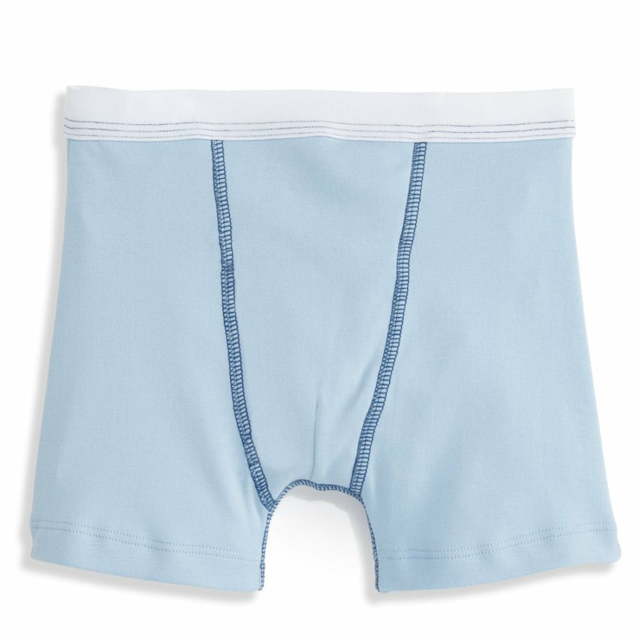 BOYS Cottonwel | Blue W/ Navy Contrast Trim Pima Boxer Brief