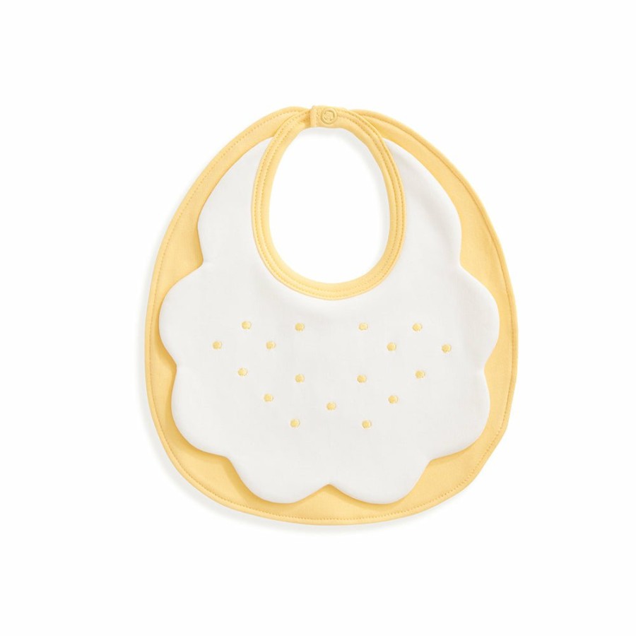 BOYS Cottonwel | Baby Pima & Terry Bib With Dot Embroidery - Yellow