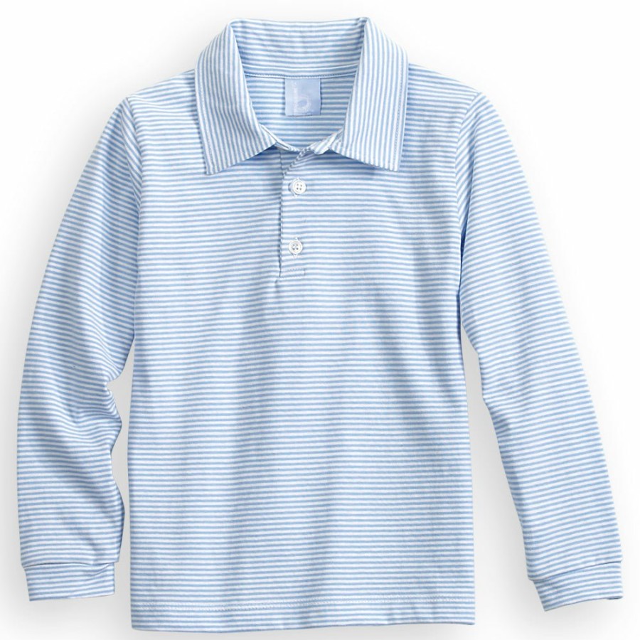 BOYS Misbordados | Striped Polo Tee -- Blue Candy Stripe