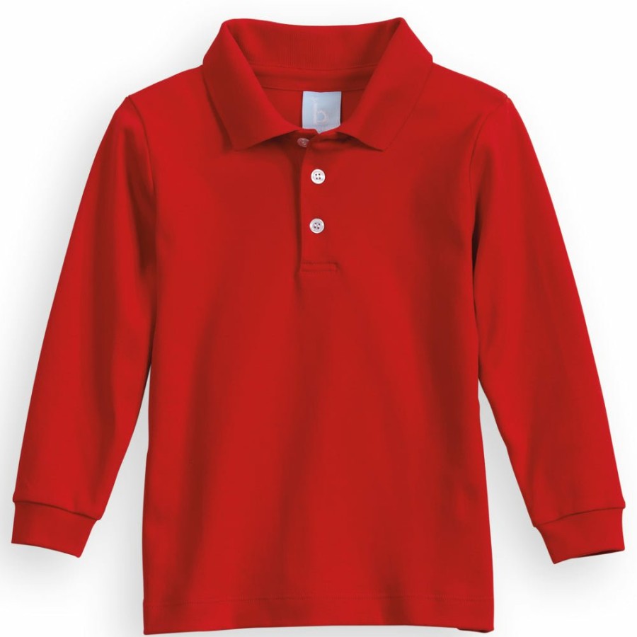 BABY BOYS Cottonwel | Solid Pima Polo Red Shirt