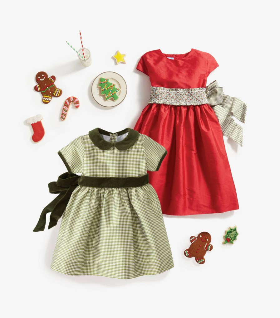 GIRLS Misbordados | Velvet Trim Taffeta Dress