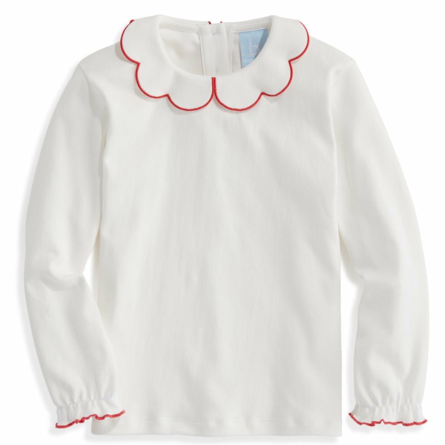 GIRLS Cottonwel | Long Sleeve Pima Scallop Collar Tee