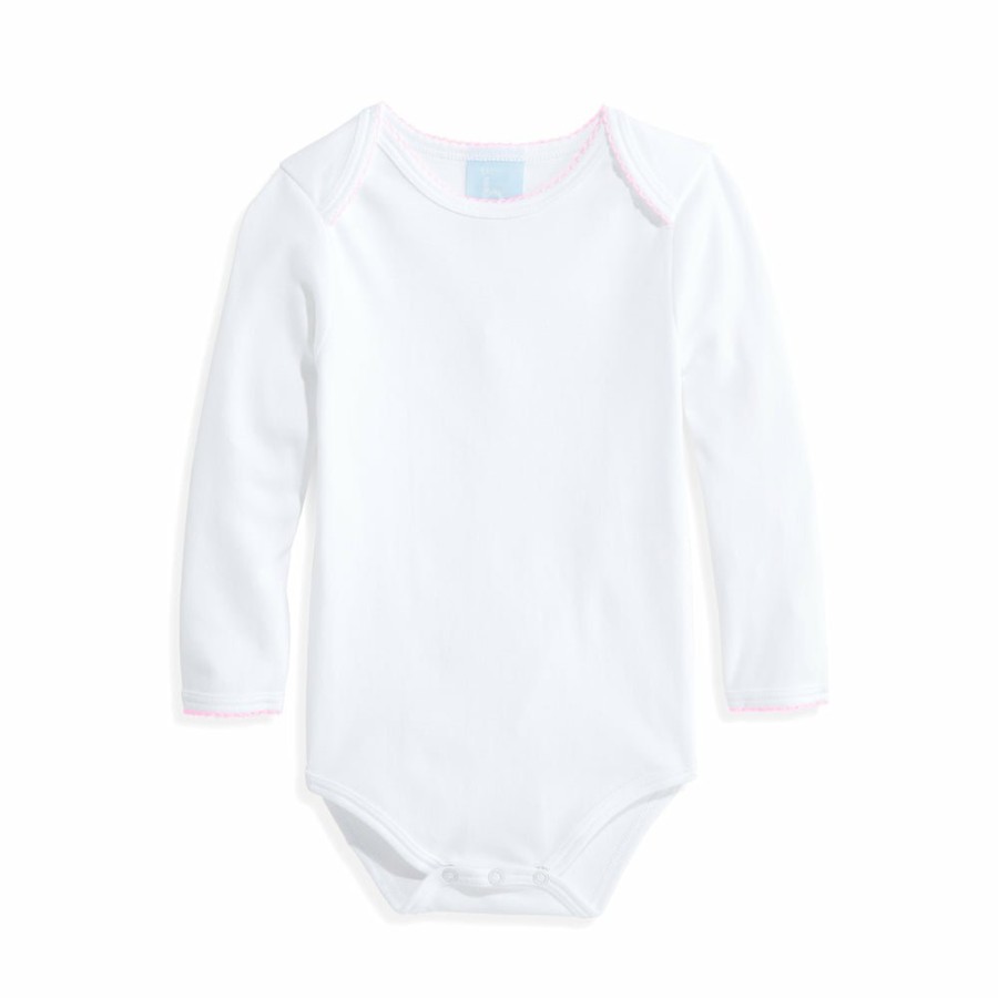 GIRLS Cottonwel | White W/ Pink Bliss Pima Onesie