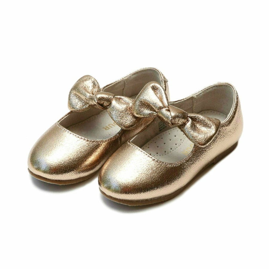 GIRLS bella bliss | Rose Gold Celia Knotted Bow Flat