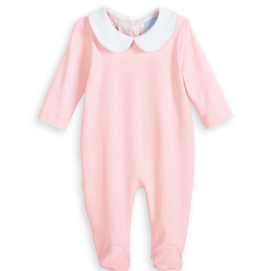 GIRLS Cottonwel | Pink Collared Pima Footie