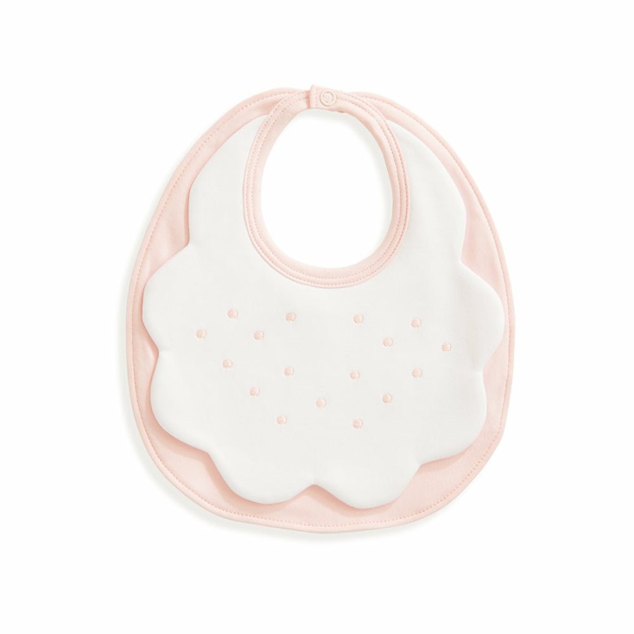 ACCESSORIES Cottonwel | Baby Pima & Terry Bib With Dot Embroidery - Pink