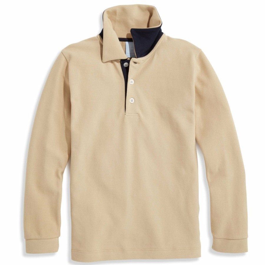 BOYS Cottonwel | Long Sleeve Pique Polo With Contrast Collar