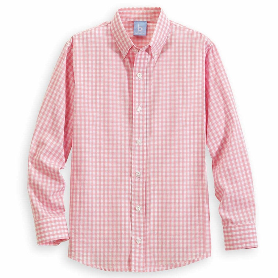 BOYS Icat | Button-Down Pink Soft Checkered Shirt