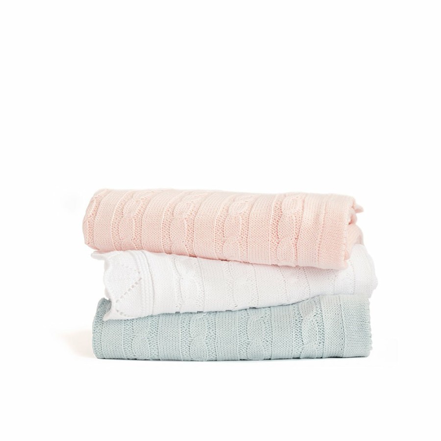 GIRLS bella bliss | Pink Cable Knit Blanket