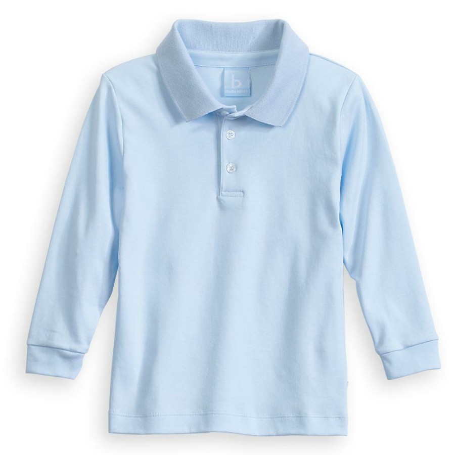 BABY BOYS Cottonwel | Long Sleeve Solid Pima Polo Tee