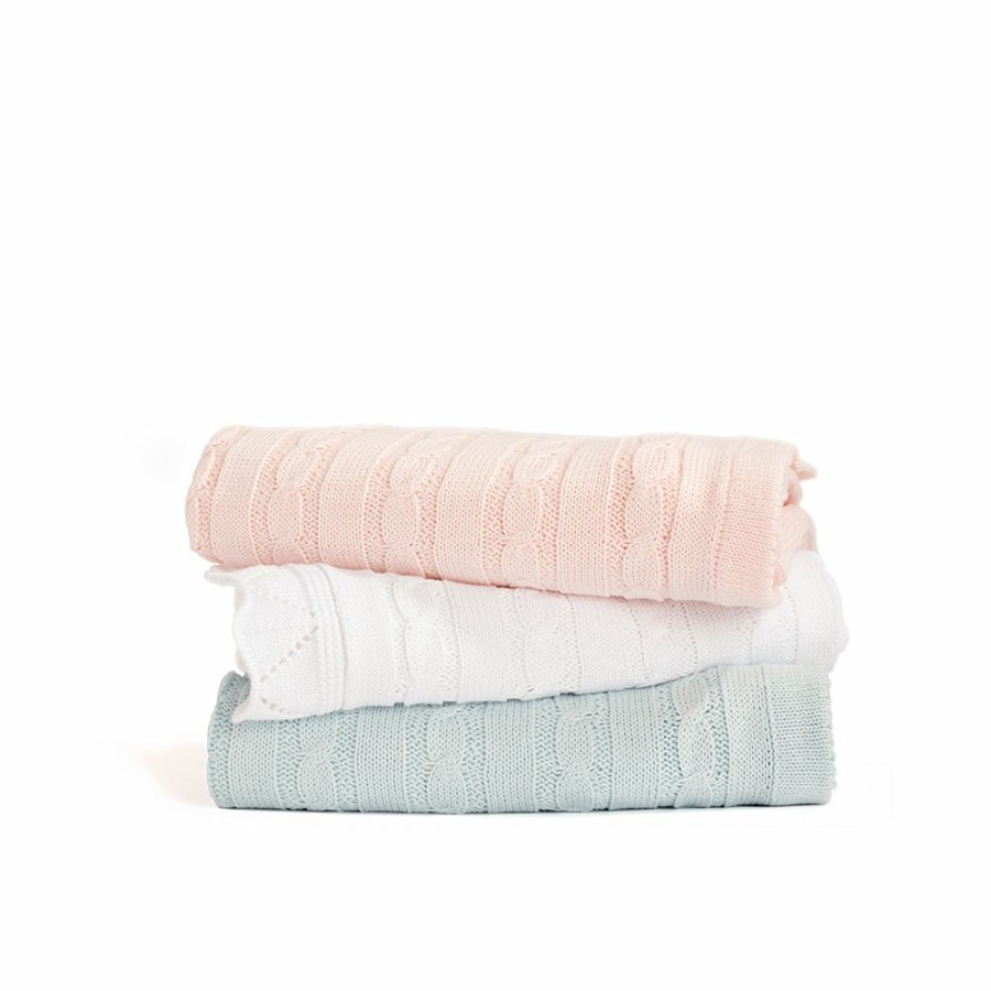 ACCESSORIES bella bliss | Pink Cable Knit Blanket