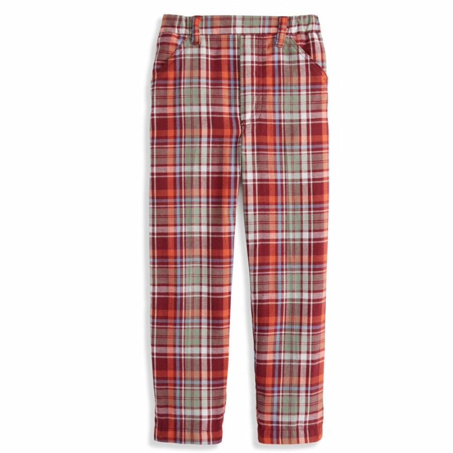 BOYS Icat | Plaid Faux Zip Pant