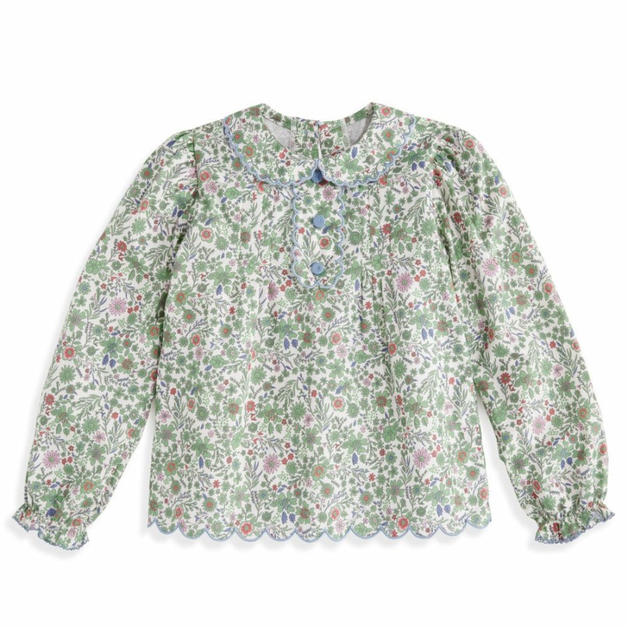 GIRLS Misbordados | Printed Scallop Trim Blouse