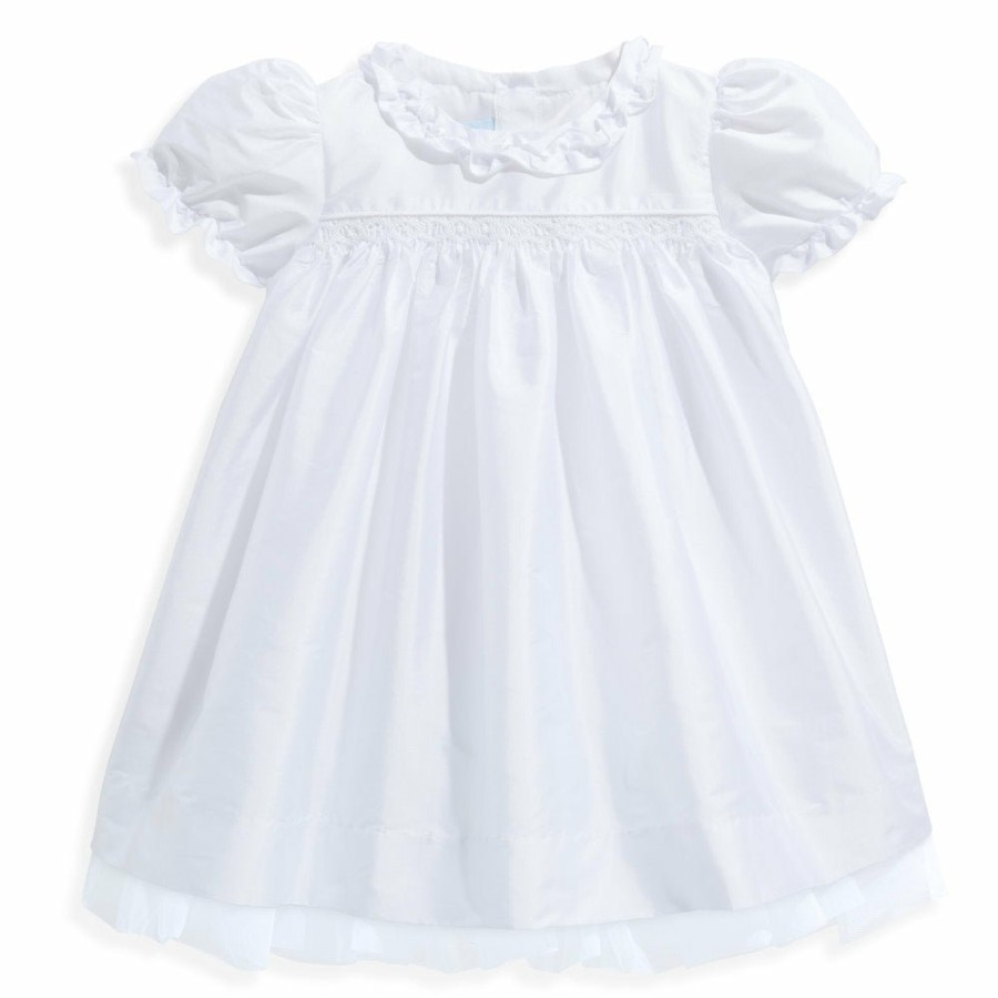 GIRLS Misbordados | White Taffeta Annabelle Party Dress