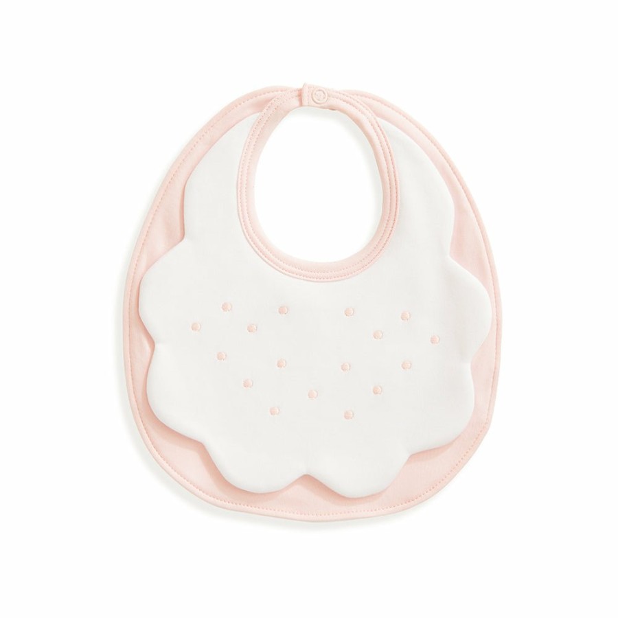 GIRLS Cottonwel | Baby Pima & Terry Bib With Dot Embroidery - Pink