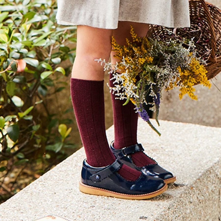 ACCESSORIES Jefferies | Burgundy Acrylic Cable Knee High Sock