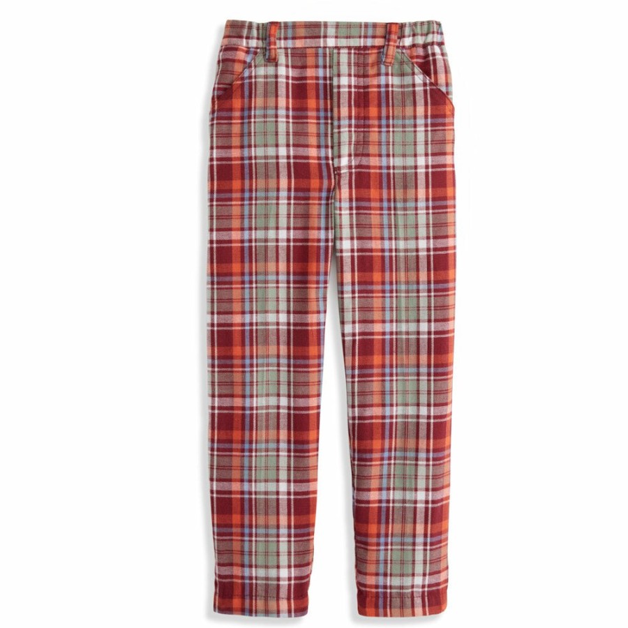 BABY BOYS Icat | Plaid Faux Zip Pant