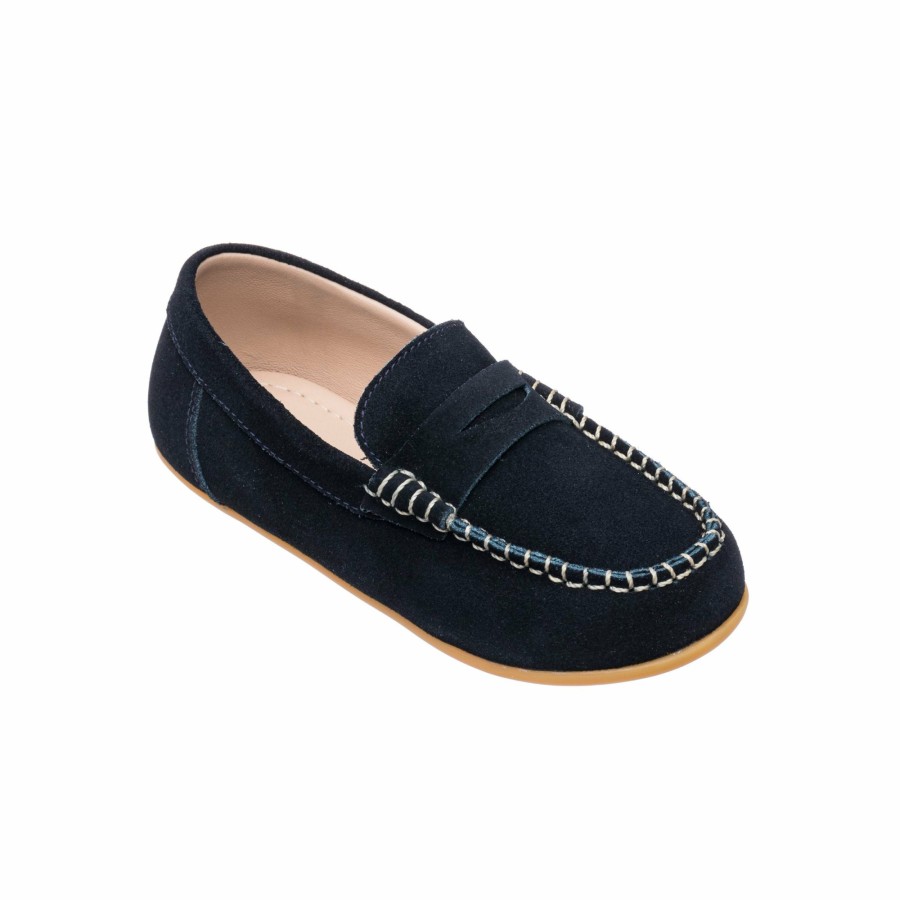 ACCESSORIES Elephantito | Navy Suede Alex Driving Moccasin