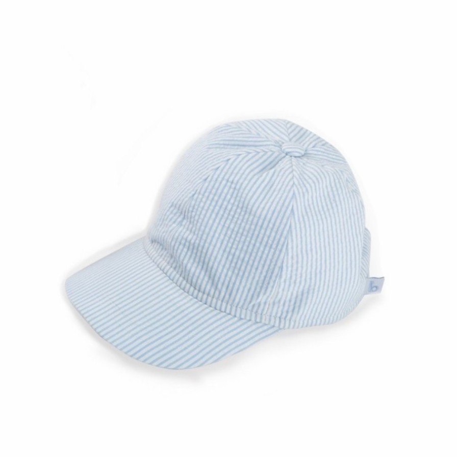 GIRLS Misbordados | Blue Seersucker Stripe Baseball Hat