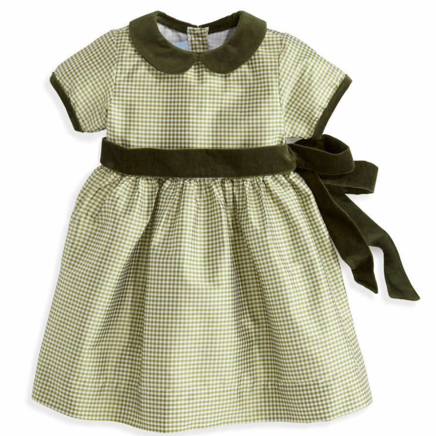 GIRLS Misbordados | Velvet Trim Taffeta Dress