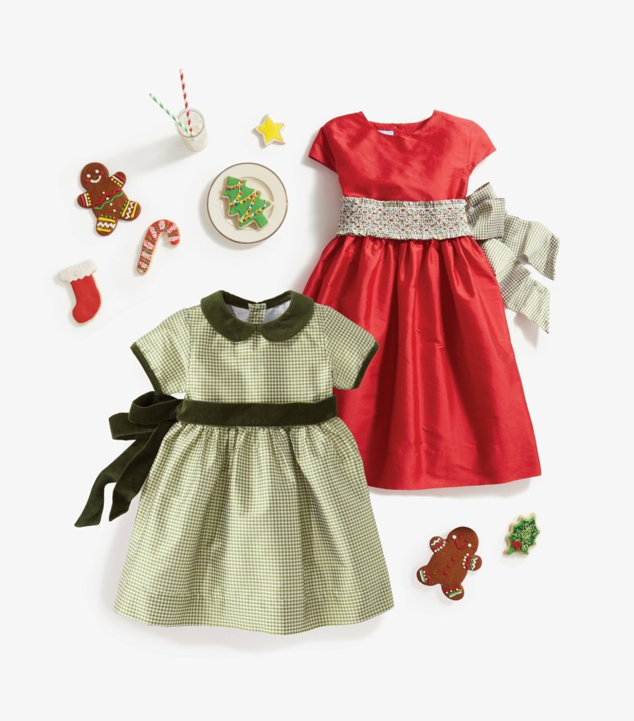 GIRLS Misbordados | Velvet Trim Taffeta Dress