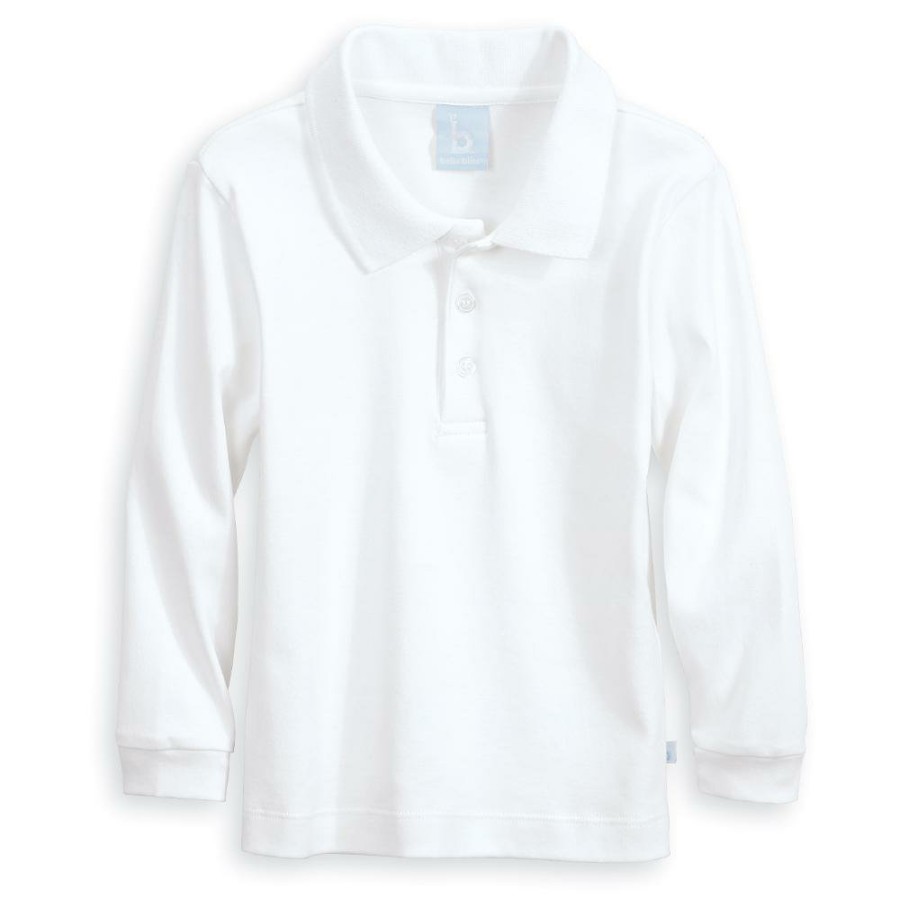 BABY BOYS Cottonwel | Long Sleeve Solid Pima Polo Tee