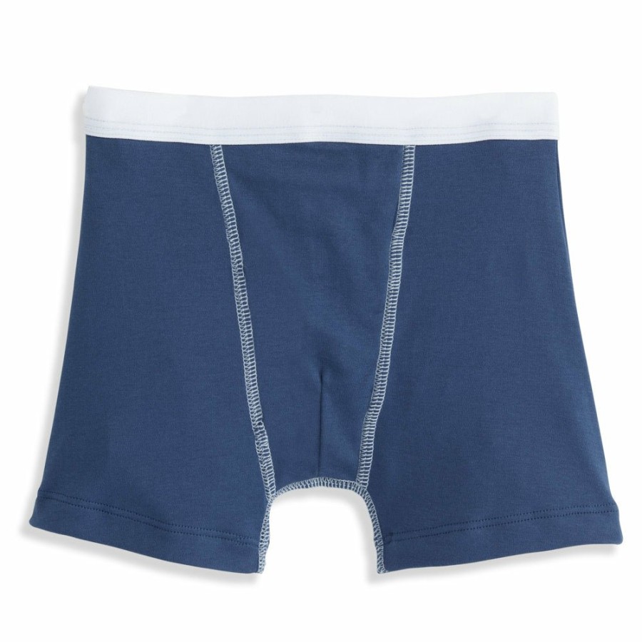 BOYS Cottonwel | Navy W/ Blue Contrast Trim Pima Boxer Brief