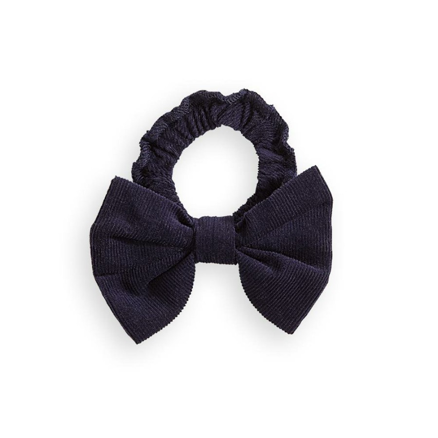 ACCESSORIES Misbordados | Corduroy Bow Scrunchie -- Navy