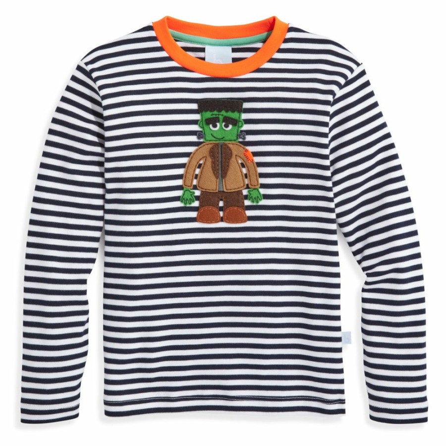 BOYS Cottonwel | Striped Long Sleeve Applique Tee