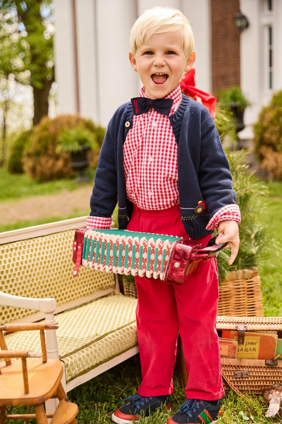 BOYS Icat | Button-Down Red & White Checkered Shirt