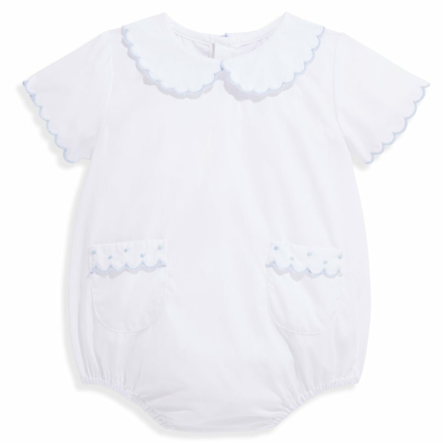 BOYS Misbordados | White W/ Blue Ande Embroidered Pocket Bubble